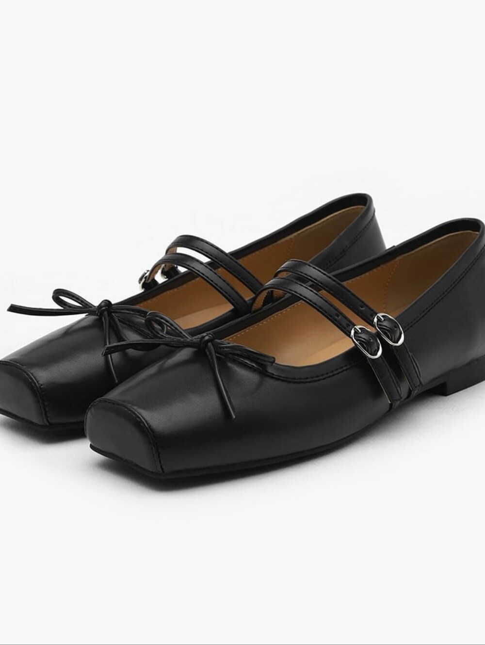 NEW SAPPUN Morie Ribbon Mary Jane Flats Black Ballet Shoes EU 37 US 6.5 Korean
